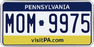 PA license plate MOM9975