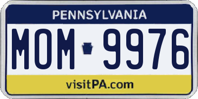 PA license plate MOM9976