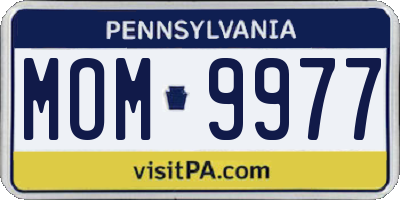 PA license plate MOM9977