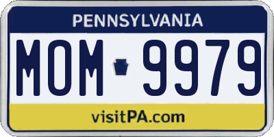 PA license plate MOM9979