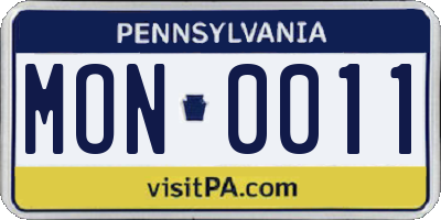 PA license plate MON0011