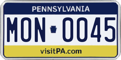 PA license plate MON0045