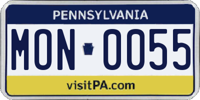 PA license plate MON0055