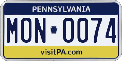 PA license plate MON0074