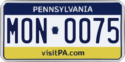 PA license plate MON0075