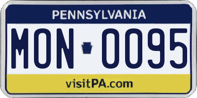 PA license plate MON0095