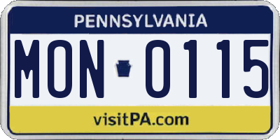 PA license plate MON0115
