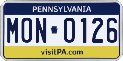 PA license plate MON0126