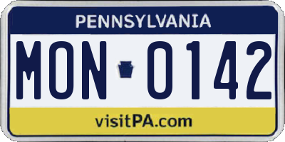 PA license plate MON0142