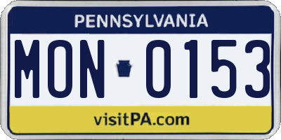 PA license plate MON0153