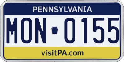 PA license plate MON0155