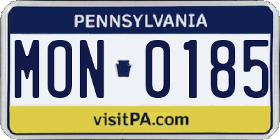 PA license plate MON0185