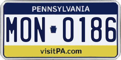 PA license plate MON0186