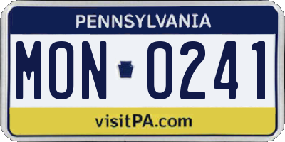 PA license plate MON0241