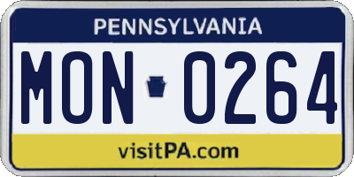 PA license plate MON0264