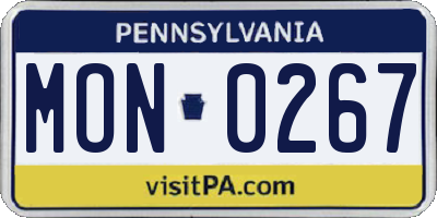 PA license plate MON0267