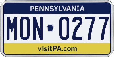 PA license plate MON0277