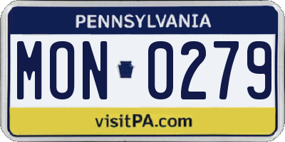 PA license plate MON0279