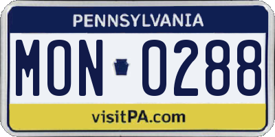 PA license plate MON0288