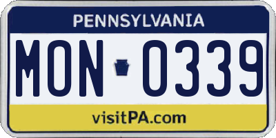 PA license plate MON0339