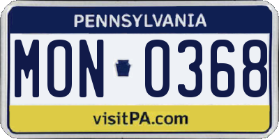 PA license plate MON0368