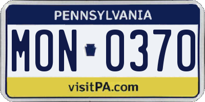 PA license plate MON0370
