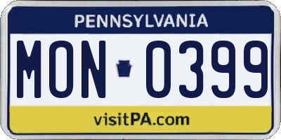 PA license plate MON0399