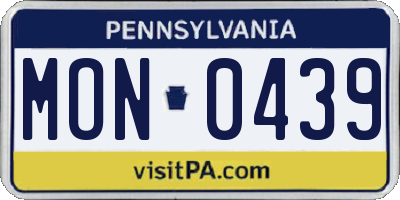 PA license plate MON0439