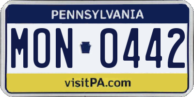 PA license plate MON0442
