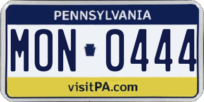 PA license plate MON0444