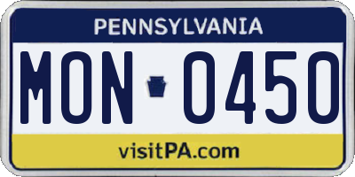 PA license plate MON0450
