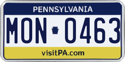 PA license plate MON0463