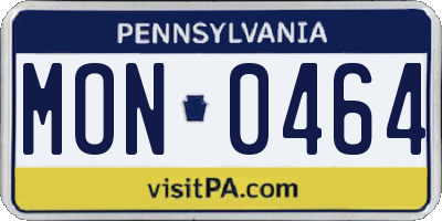 PA license plate MON0464