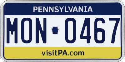PA license plate MON0467