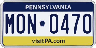 PA license plate MON0470