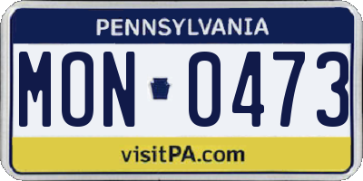 PA license plate MON0473