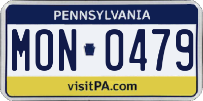 PA license plate MON0479