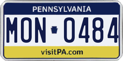 PA license plate MON0484