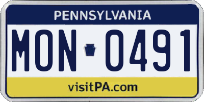 PA license plate MON0491