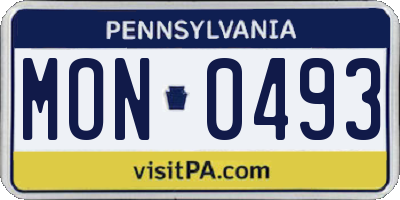 PA license plate MON0493