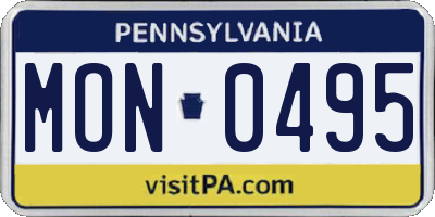 PA license plate MON0495