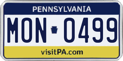 PA license plate MON0499