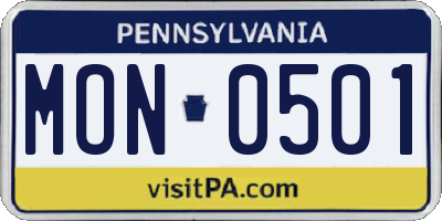 PA license plate MON0501