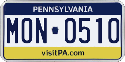 PA license plate MON0510