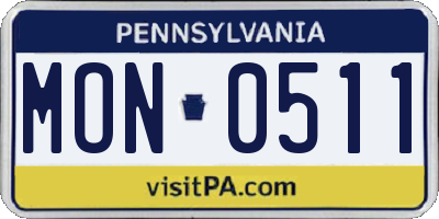 PA license plate MON0511