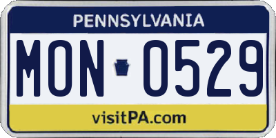 PA license plate MON0529