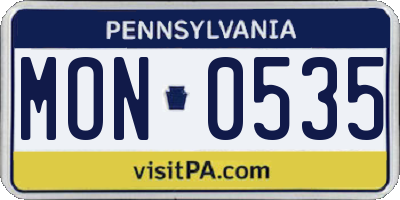 PA license plate MON0535