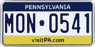 PA license plate MON0541
