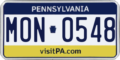 PA license plate MON0548
