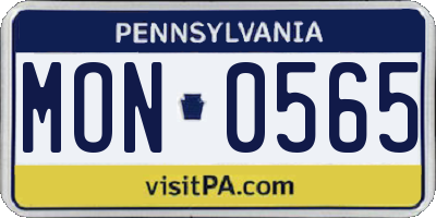 PA license plate MON0565